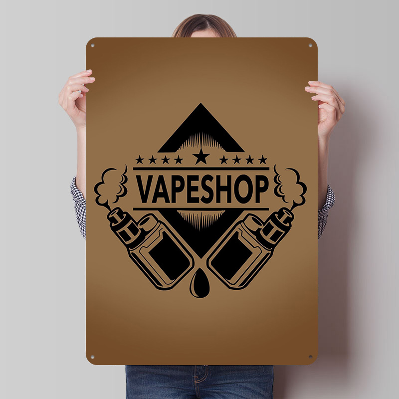 Vaping Shop - Vape Shop Logo Tinplate Posters Customizable