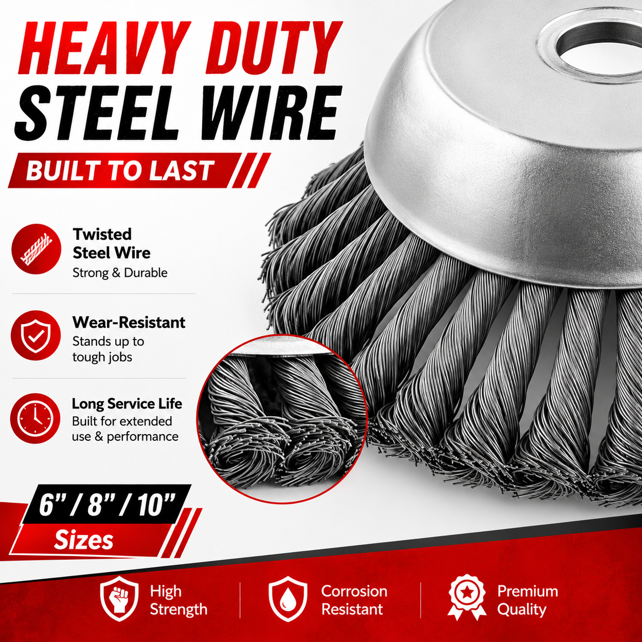Dry Herb Vaping Accessories - 6/8/10 Inch Steel Wire Weed Wheel,