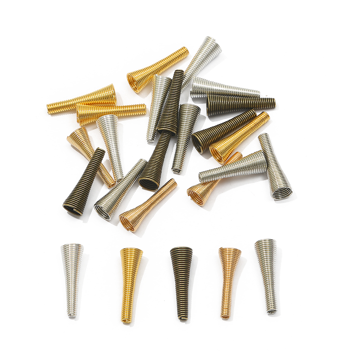 Coil Building Kit - 10pcs Metal Spring Funnel Shaped Spacer