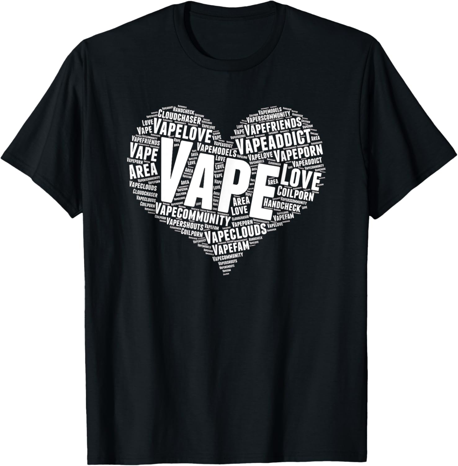 Vaping Shop - Vape Heart Word Cloud Graphic Tee