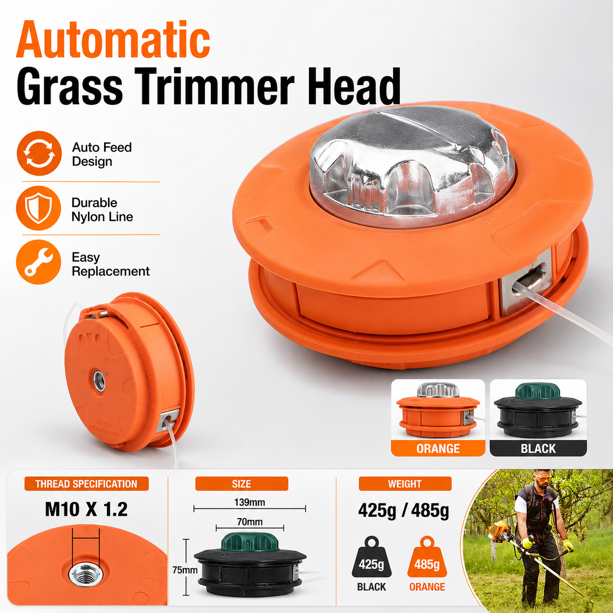 Automatic Grass Trimmer Head,  - Dry Herb Vaping Accessories recension och pris