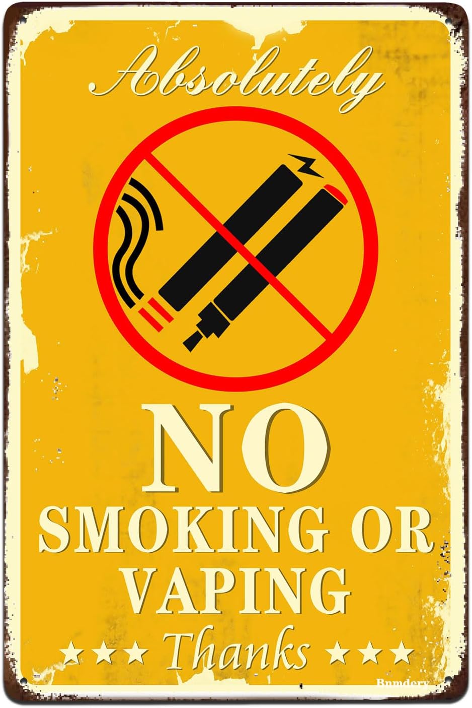 Metal Sign No Vaping Or Smokin - Vape Decoration recension och pris