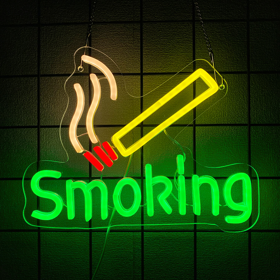 Smoking Neon Sign For Wall Dec - Vaping Shop recension och pris