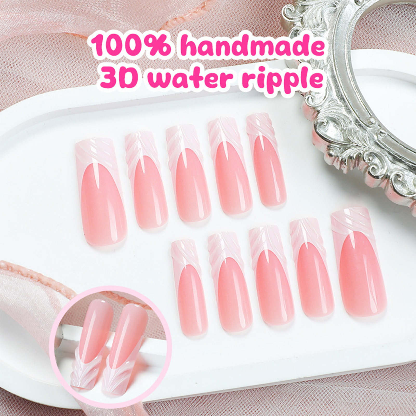 24Pcs Long Square Head Nails S - Drip Tip Resin recension och pris