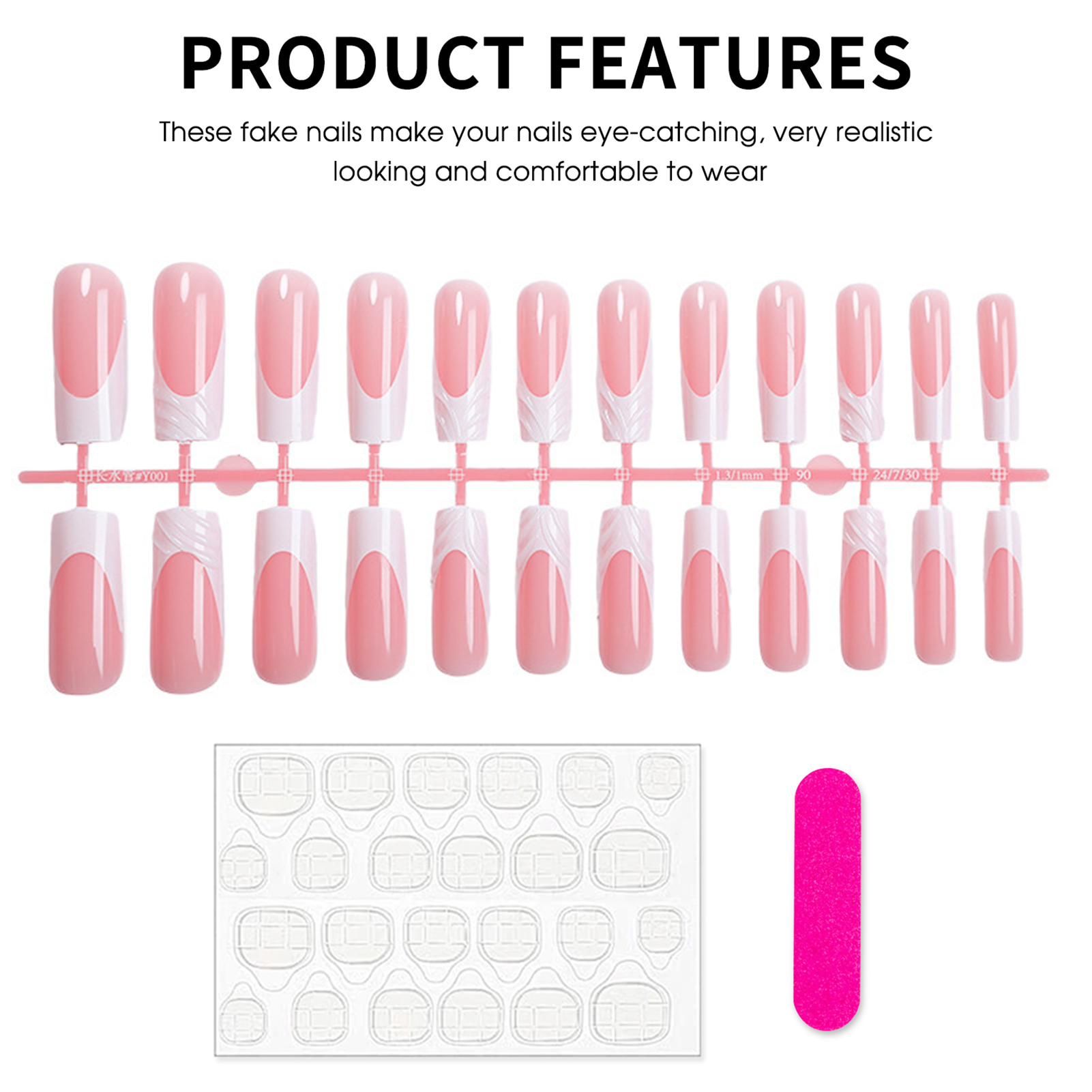 24Pcs Long Square Head Nails S - Drip Tip Resin recension och pris