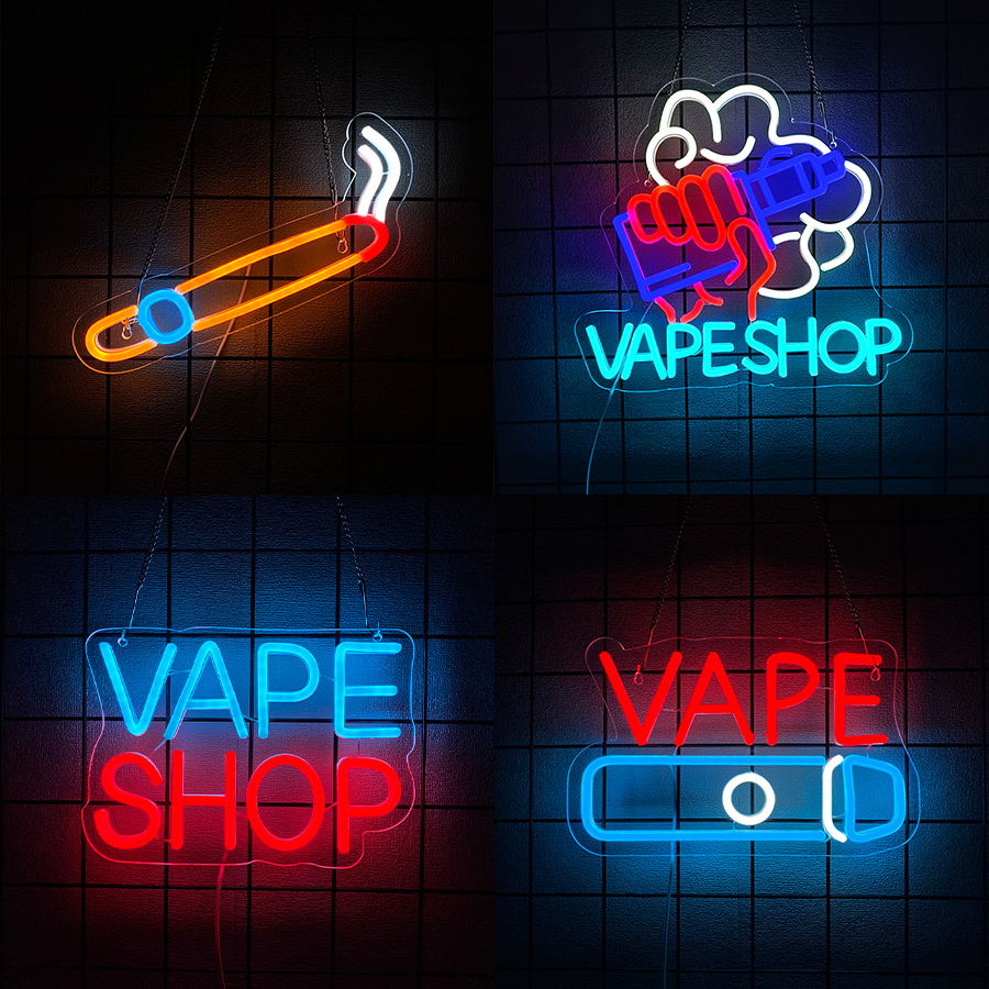 Smoke Series Neon Sign For Wal - Vaping Shop recension och pris