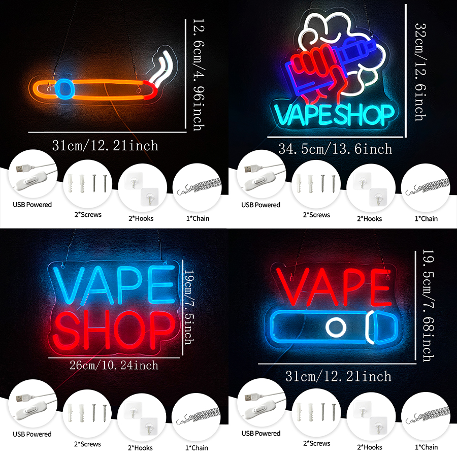 Smoke Series Neon Sign For Wal - Vaping Shop recension och pris
