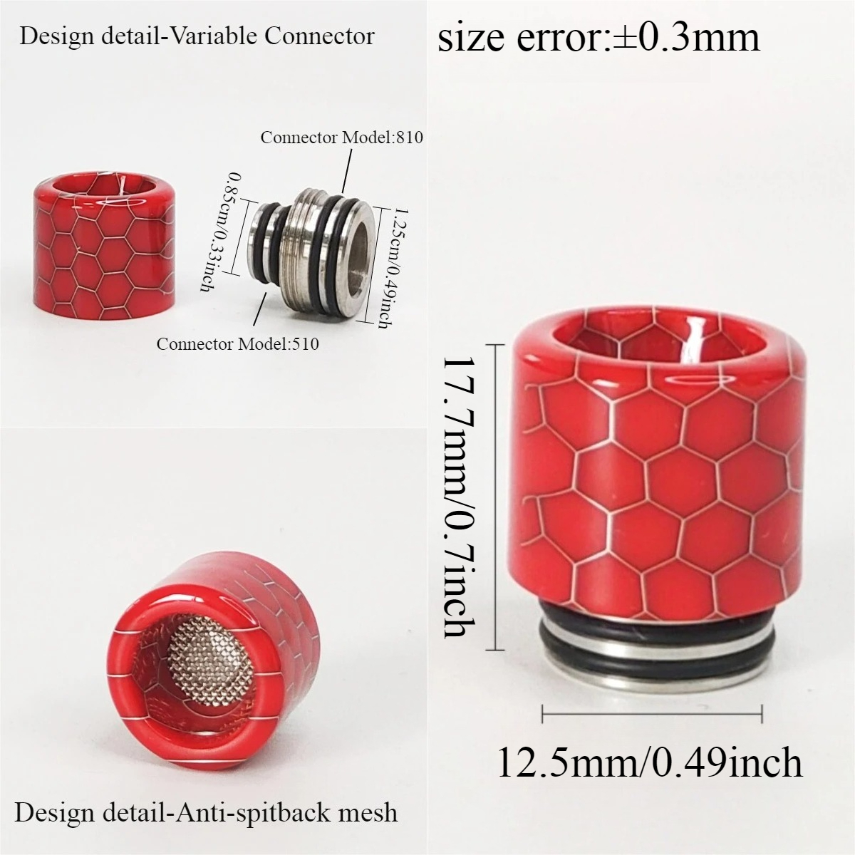 1PC 510 810 Convertible Adapte - Drip Tip Resin recension och pris